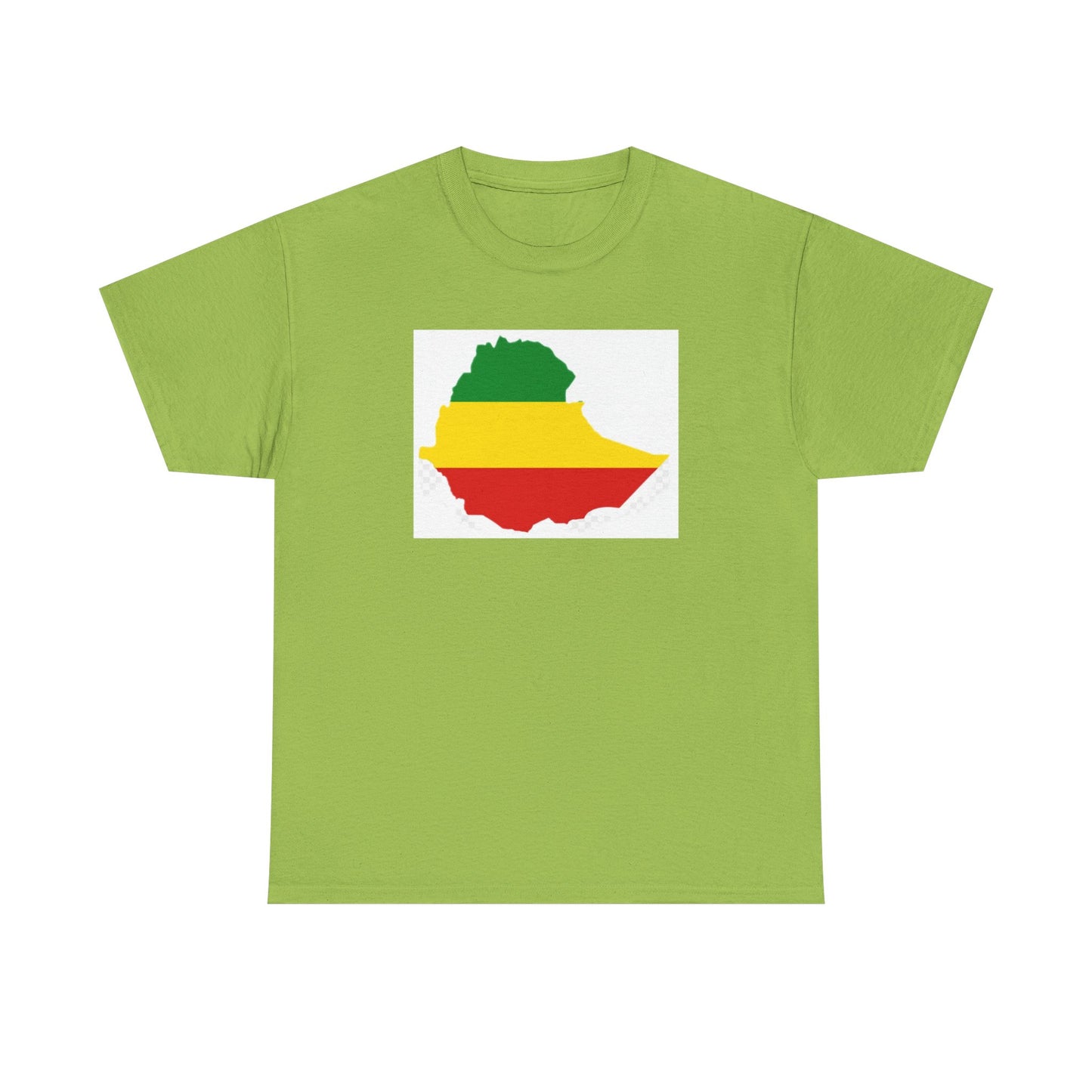 Unisex Heavy Cotton Tee -- Ethiopia flag and map