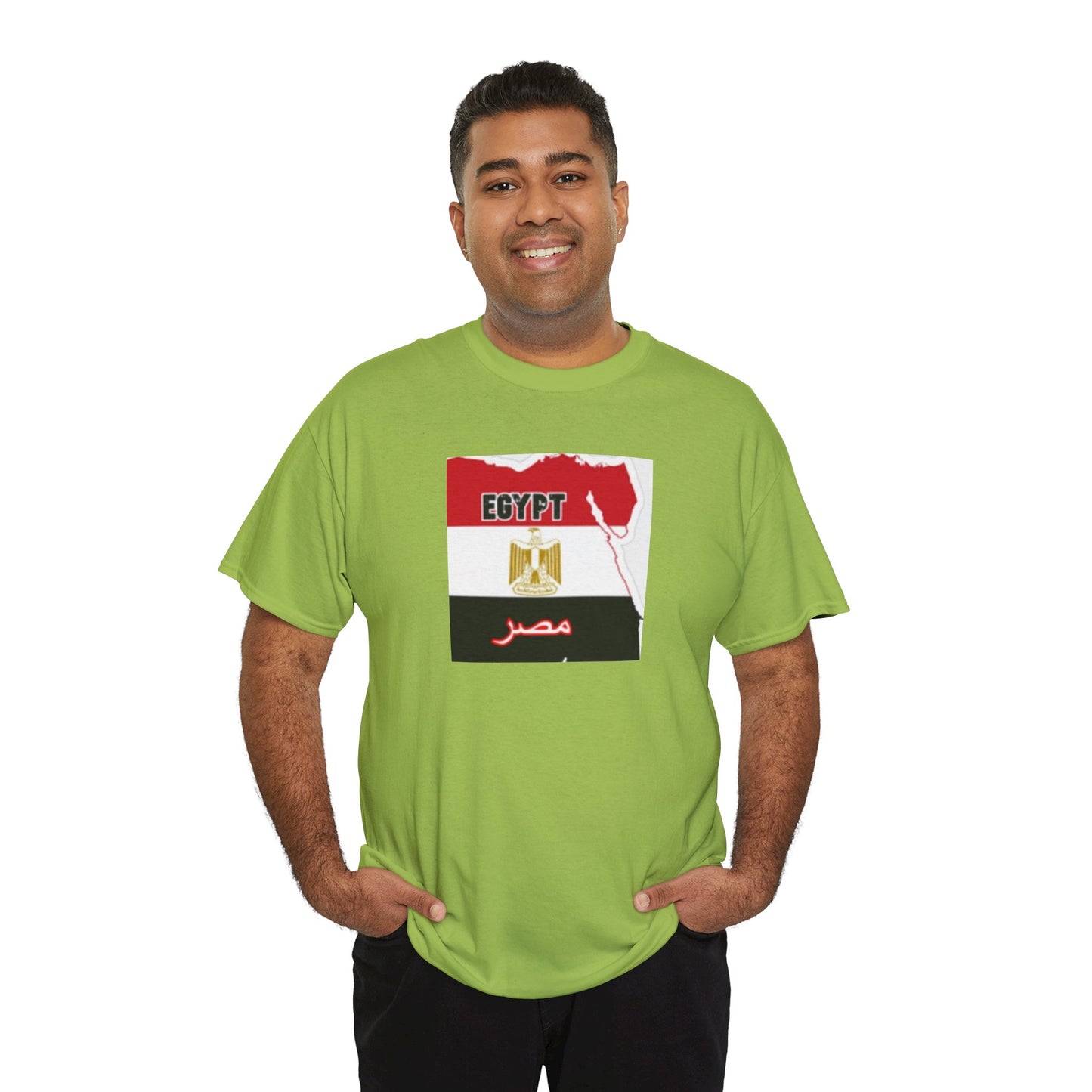 Unisex Heavy Cotton Tee -- Egypt flag and map