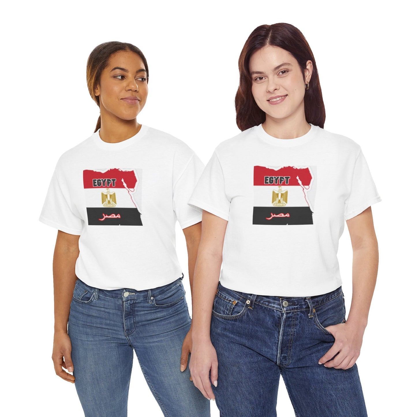 Unisex Heavy Cotton Tee -- Egypt flag and map