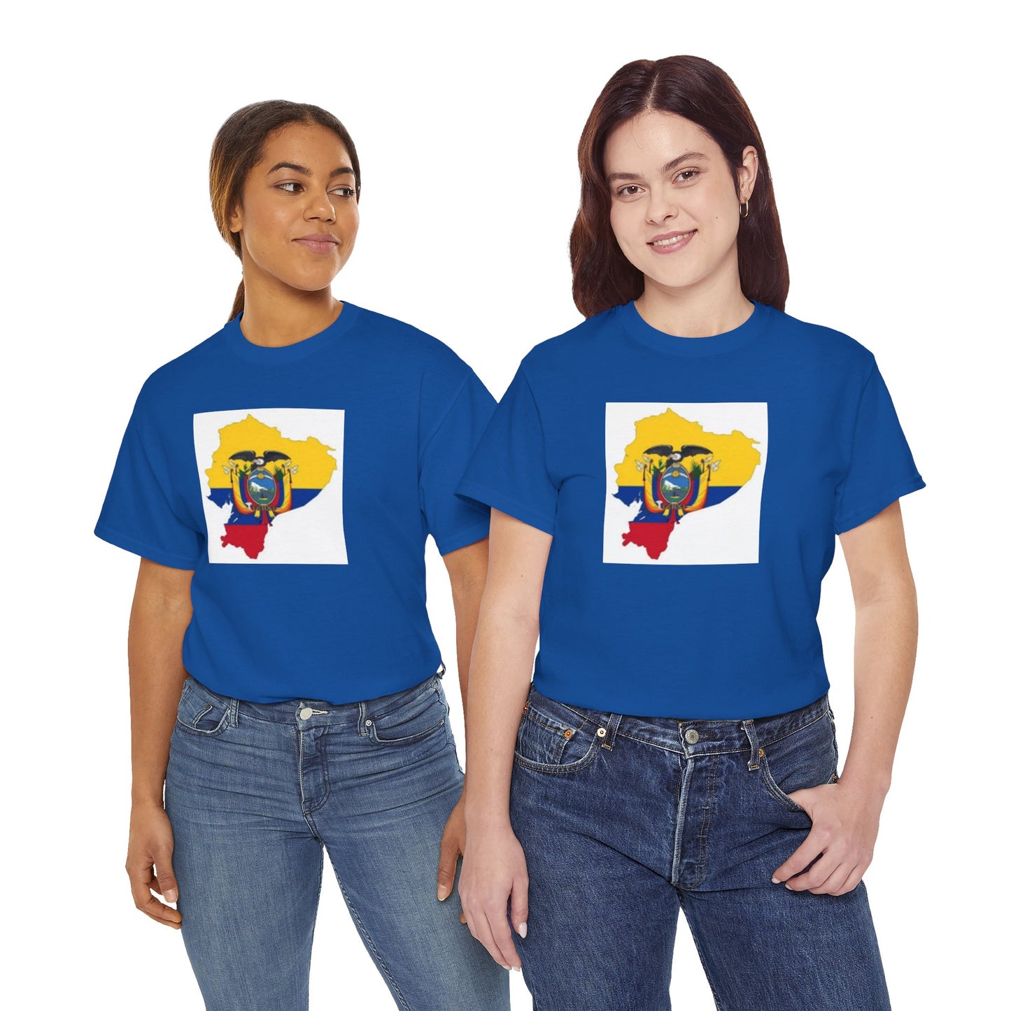 Unisex Heavy Cotton Tee -- Ecuador flag and map