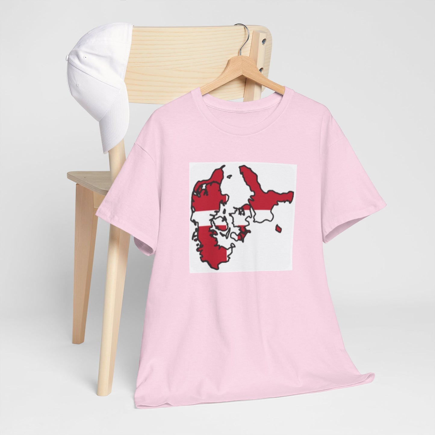 Unisex Heavy Cotton Tee -- Denmark flag and map