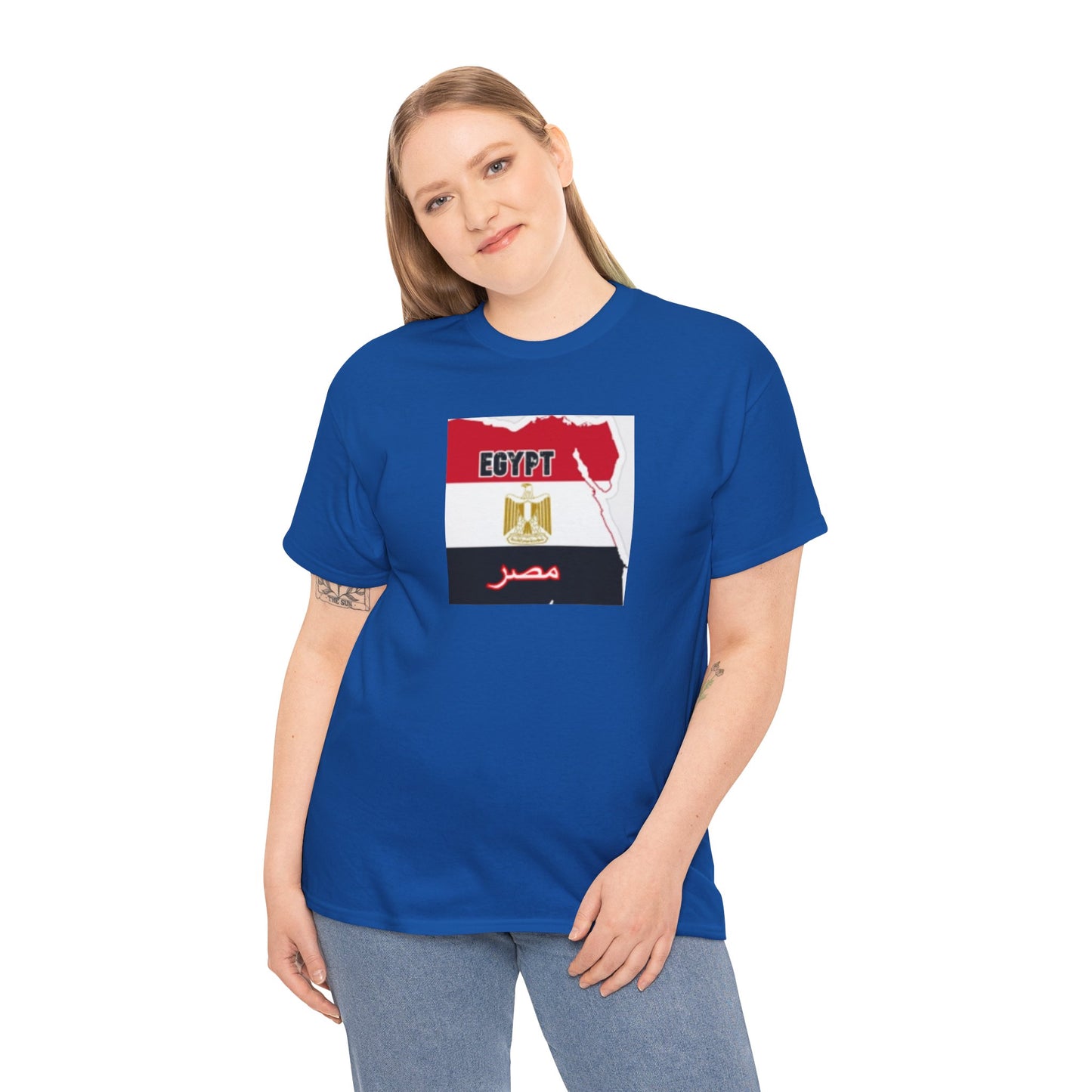 Unisex Heavy Cotton Tee -- Egypt flag and map