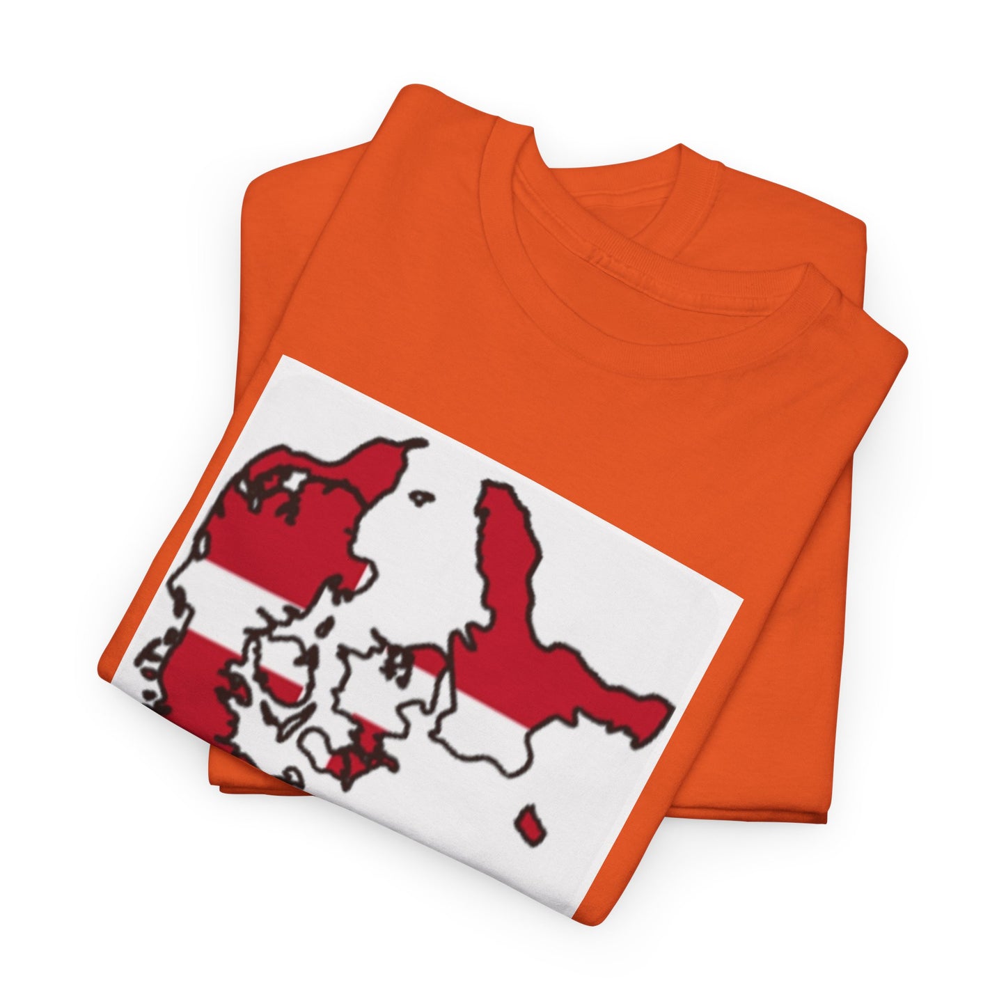 Unisex Heavy Cotton Tee -- Denmark flag and map