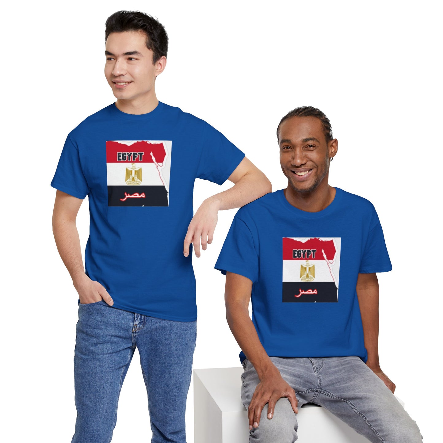 Unisex Heavy Cotton Tee -- Egypt flag and map