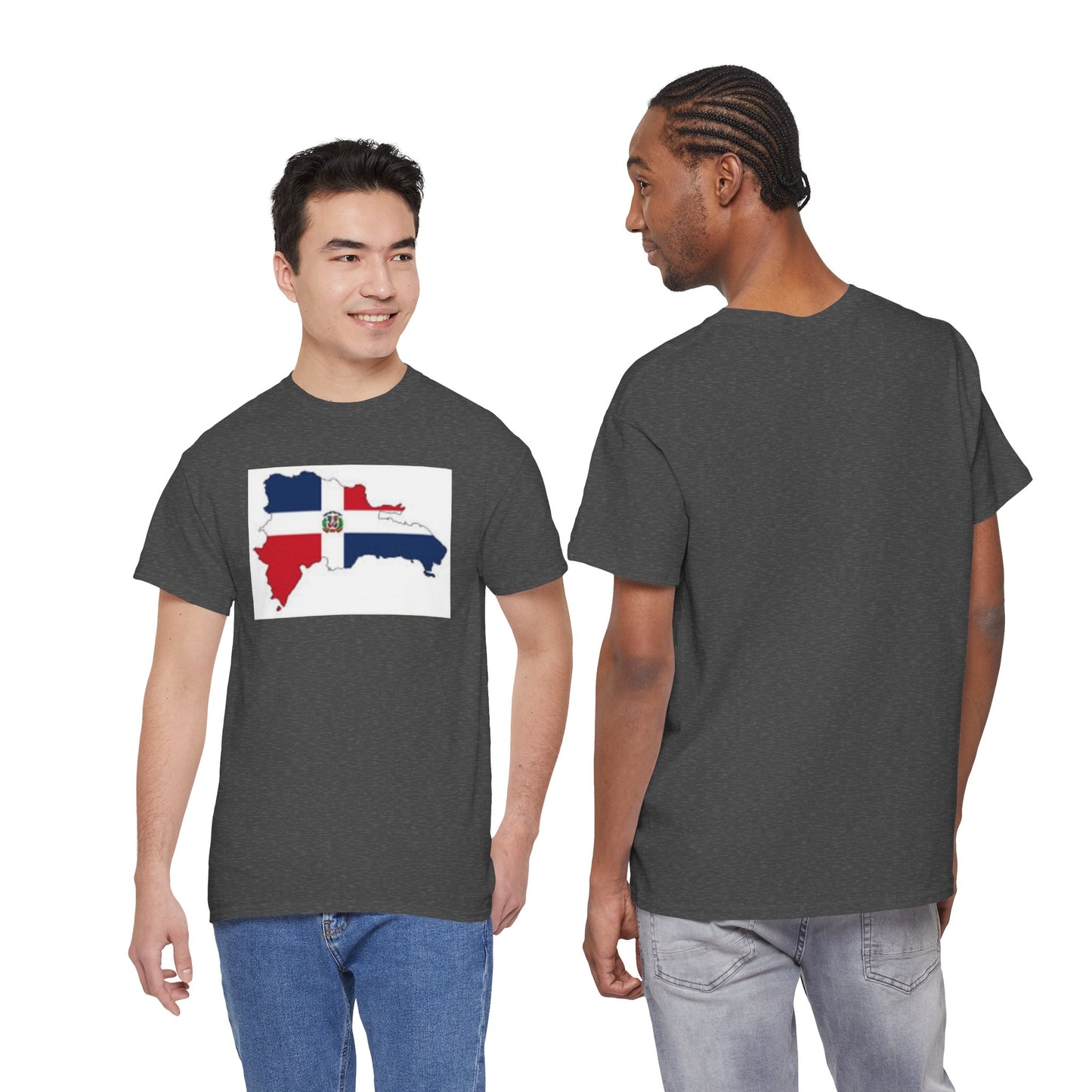 Unisex Heavy Cotton Tee -- Dominican Republic flag and map