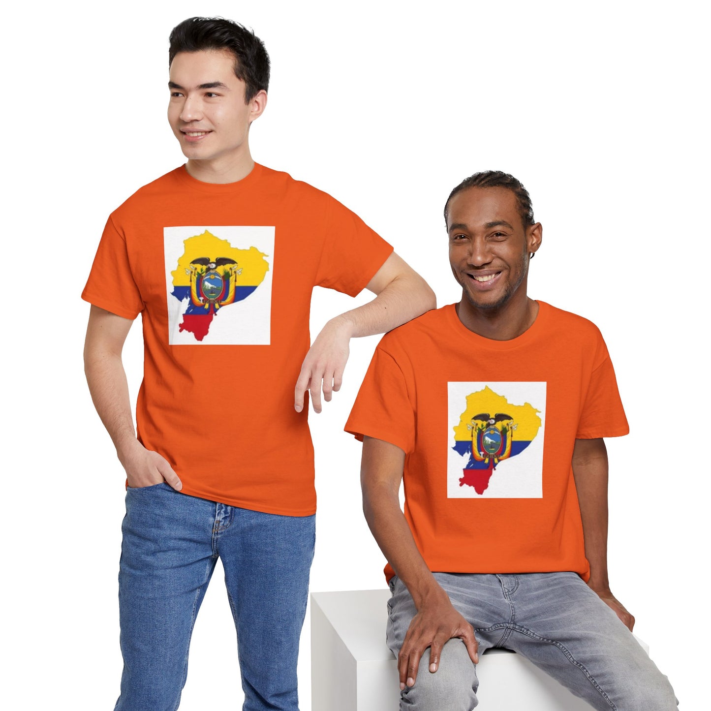Unisex Heavy Cotton Tee -- Ecuador flag and map