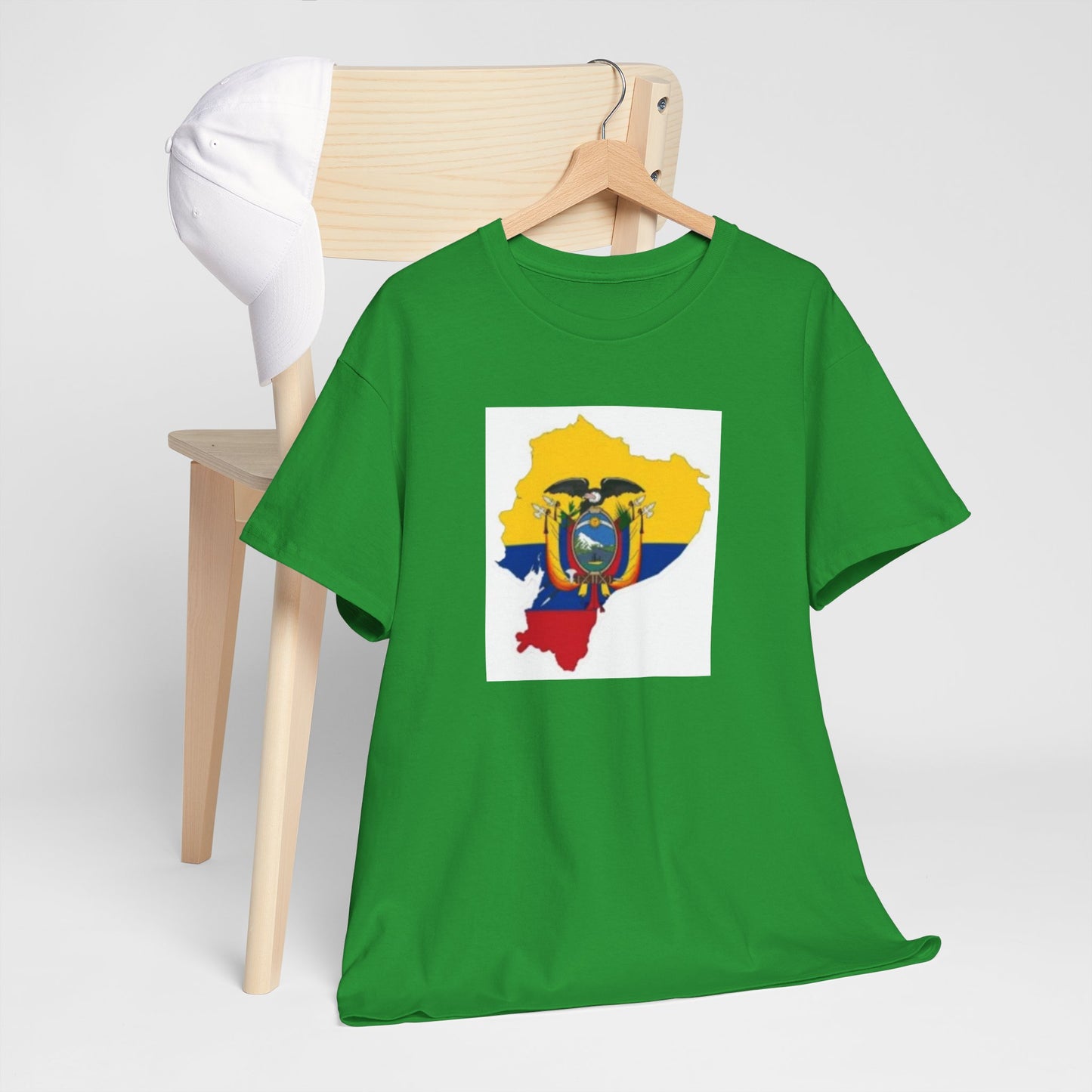 Unisex Heavy Cotton Tee -- Ecuador flag and map