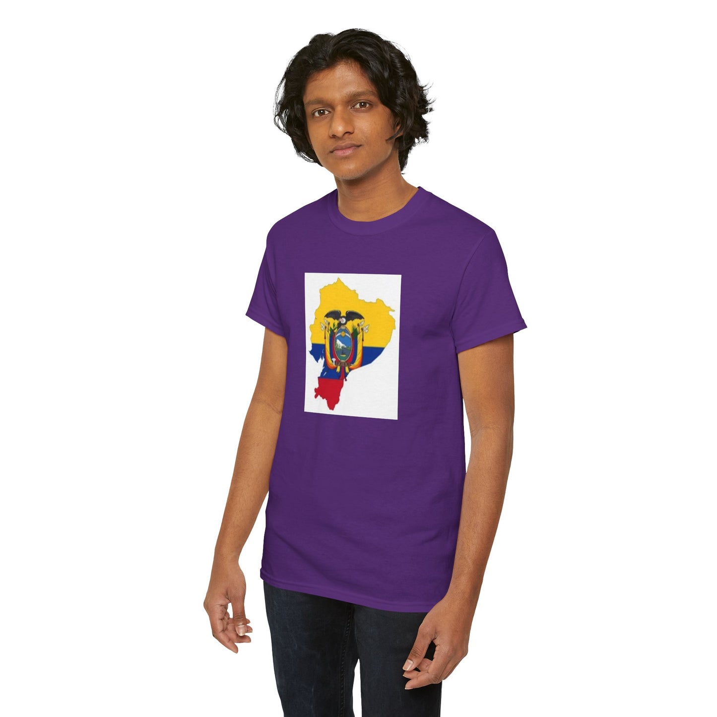 Unisex Heavy Cotton Tee -- Ecuador flag and map