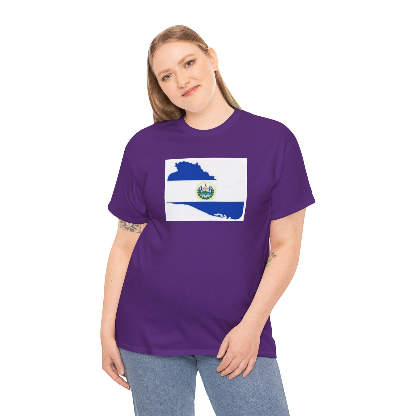 Unisex Heavy Cotton Tee -- el Salvador flag and map