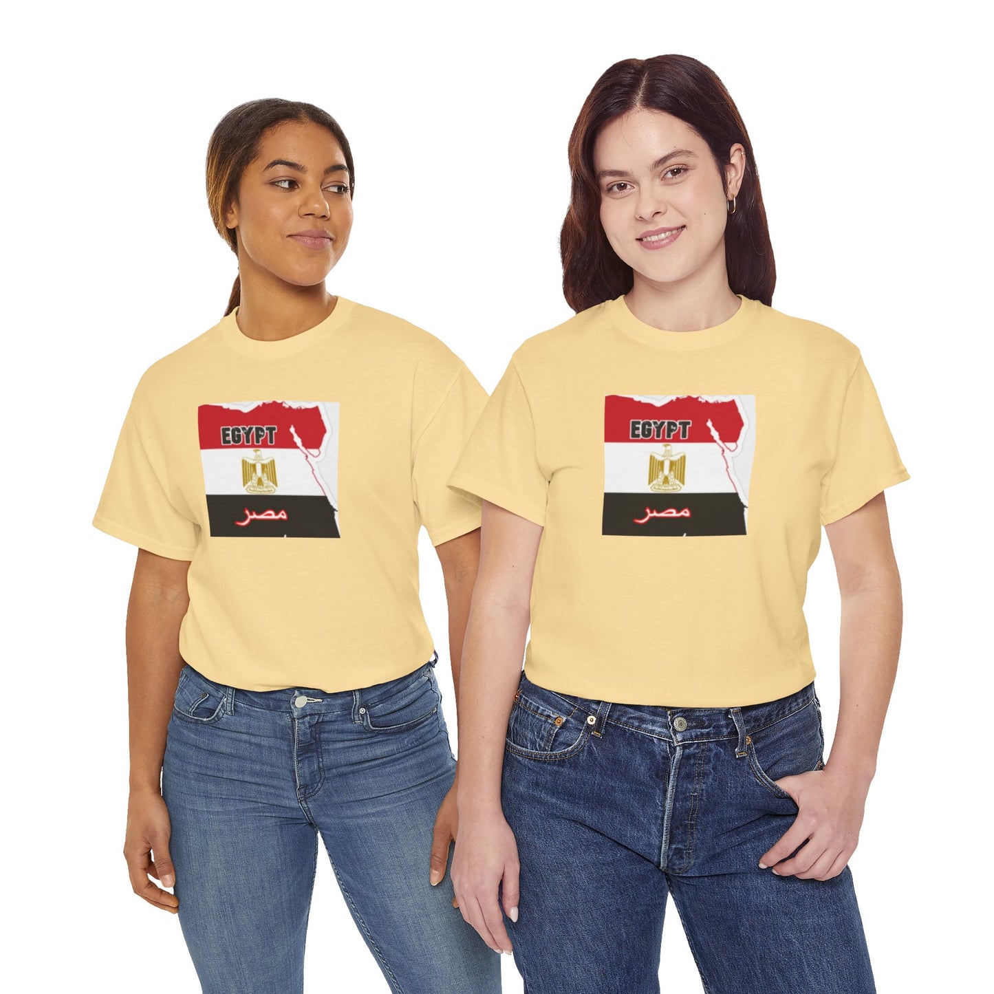 Unisex Heavy Cotton Tee -- Egypt flag and map