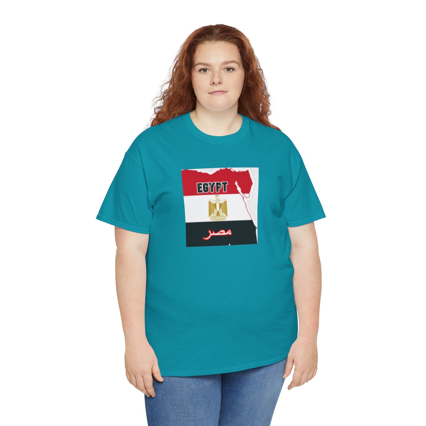 Unisex Heavy Cotton Tee -- Egypt flag and map
