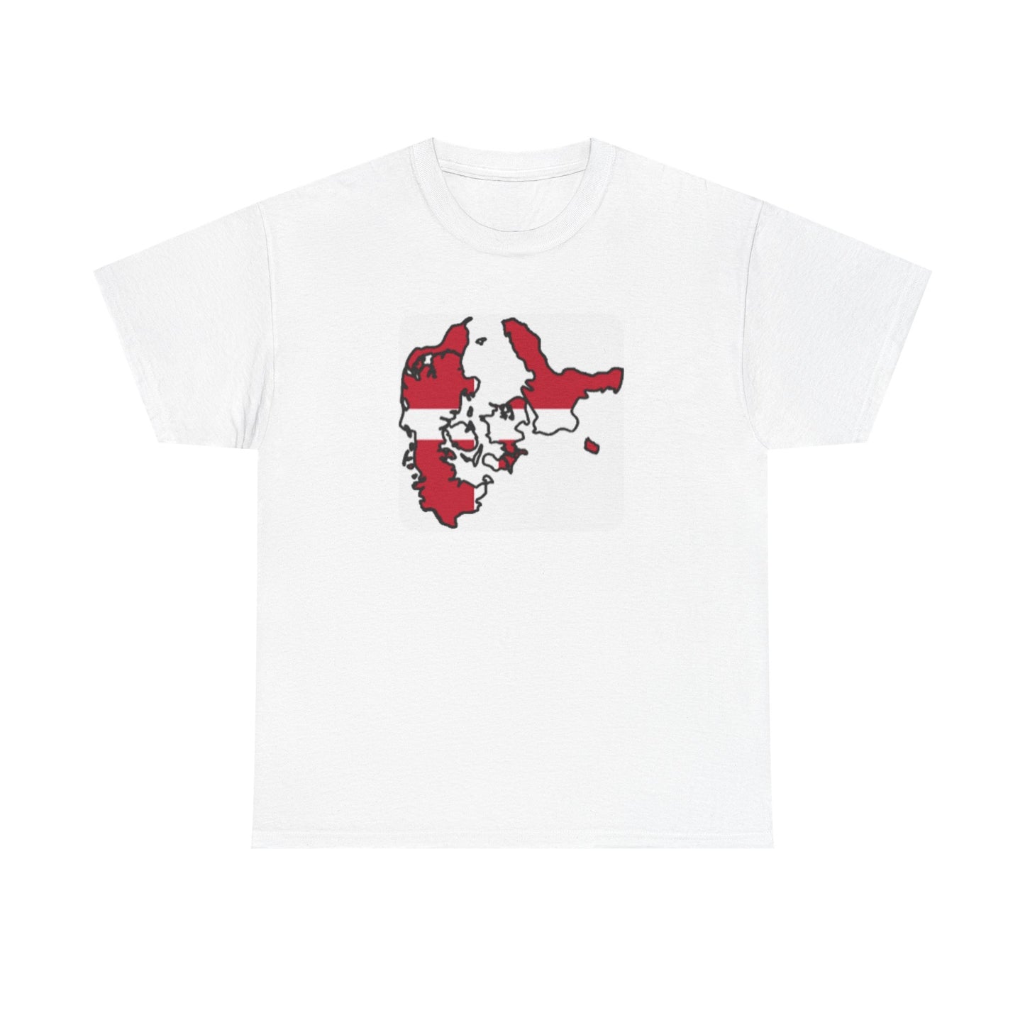 Unisex Heavy Cotton Tee -- Denmark flag and map
