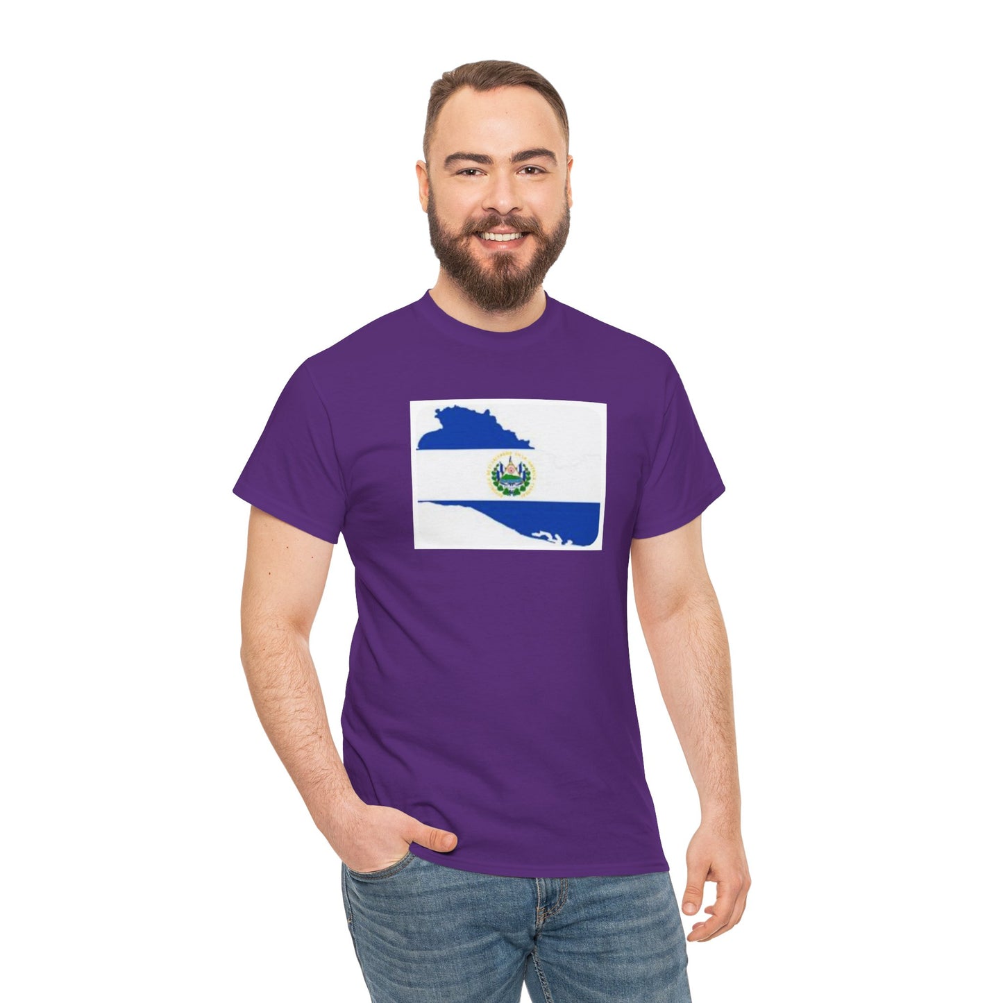 Unisex Heavy Cotton Tee -- el Salvador flag and map