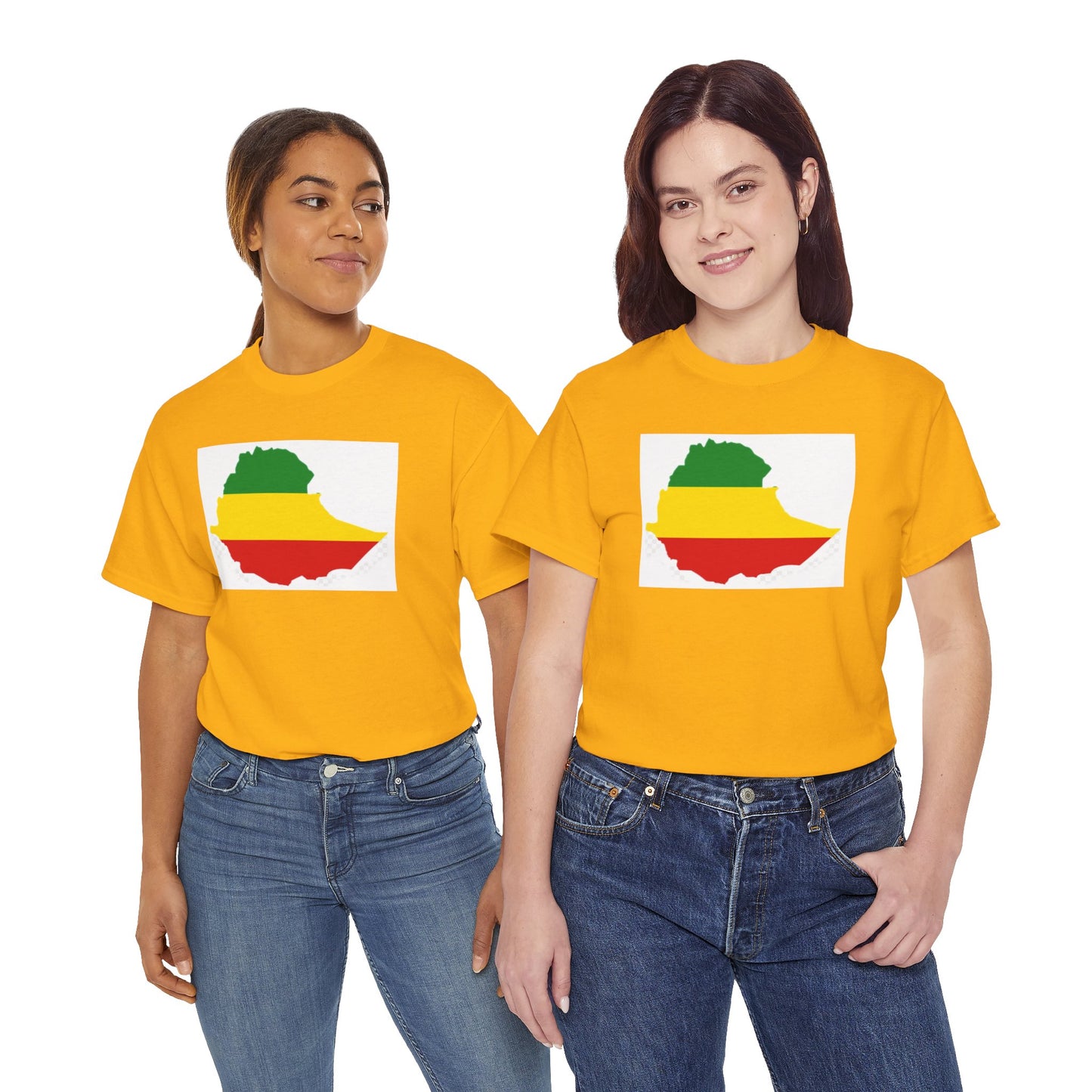 Unisex Heavy Cotton Tee -- Ethiopia flag and map