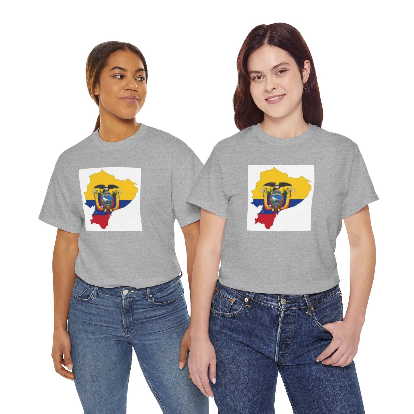 Unisex Heavy Cotton Tee -- Ecuador flag and map