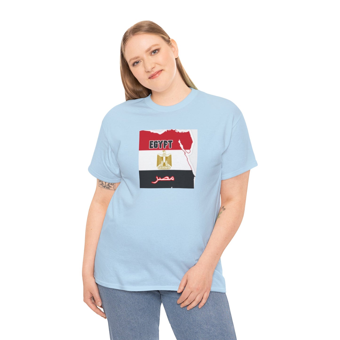 Unisex Heavy Cotton Tee -- Egypt flag and map