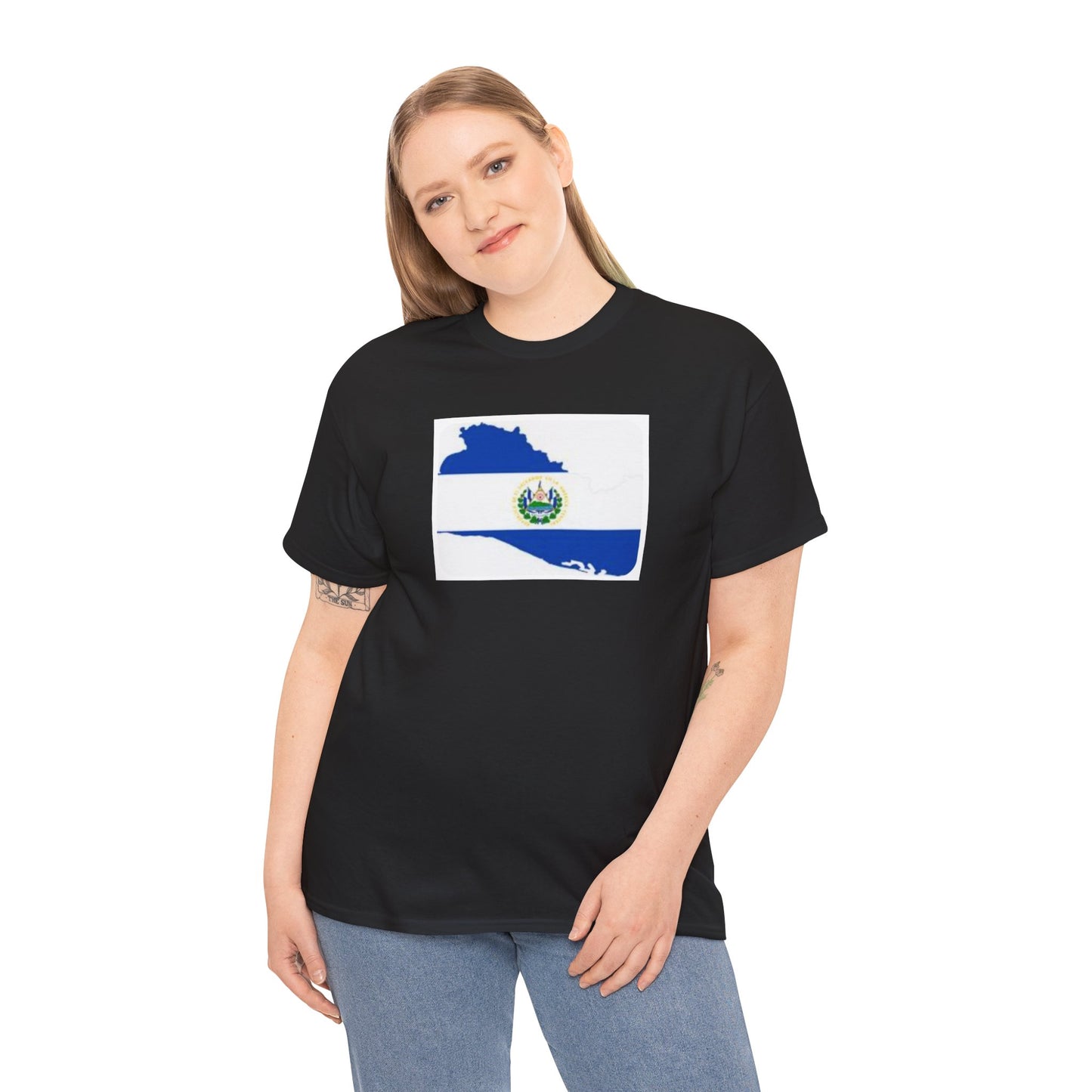 Unisex Heavy Cotton Tee -- el Salvador flag and map