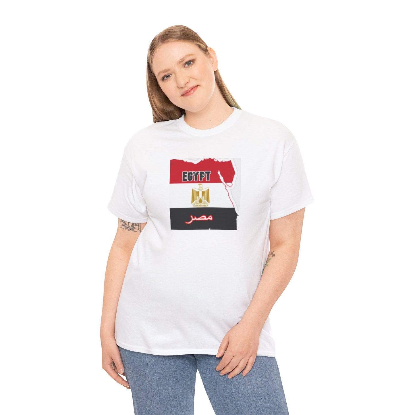 Unisex Heavy Cotton Tee -- Egypt flag and map