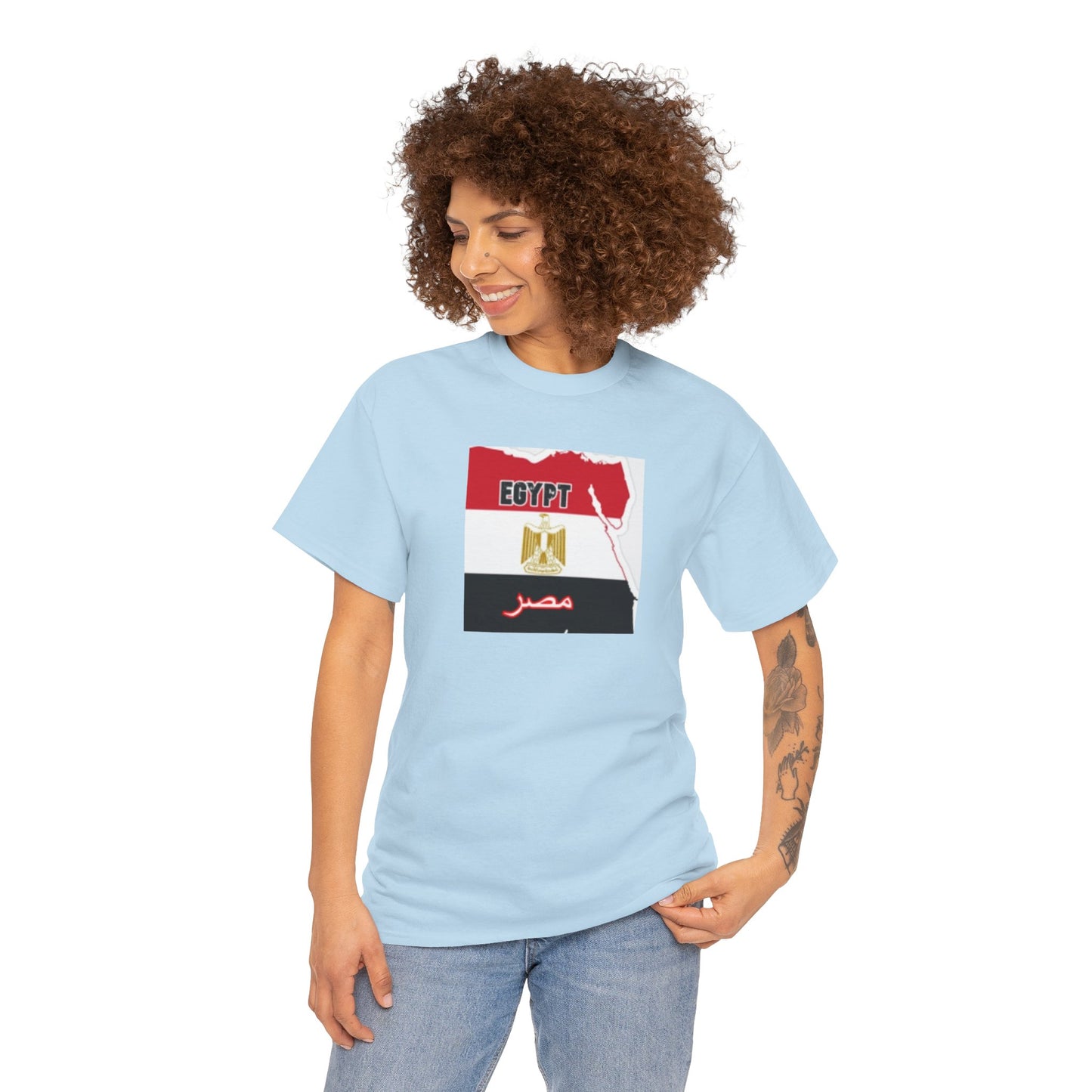 Unisex Heavy Cotton Tee -- Egypt flag and map