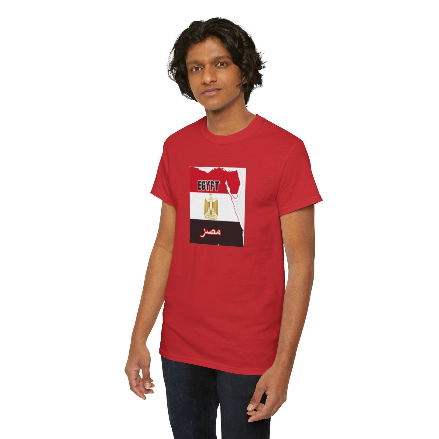 Unisex Heavy Cotton Tee -- Egypt flag and map
