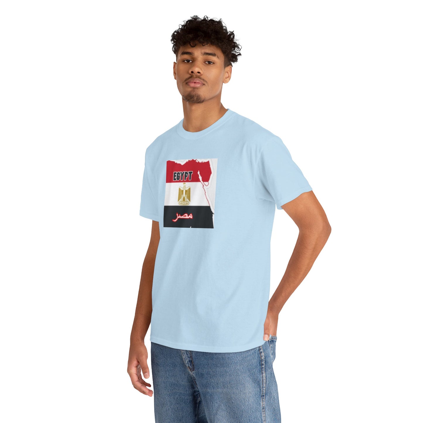 Unisex Heavy Cotton Tee -- Egypt flag and map