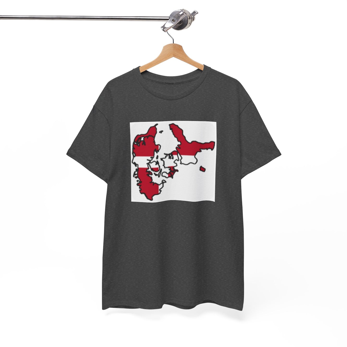 Unisex Heavy Cotton Tee -- Denmark flag and map