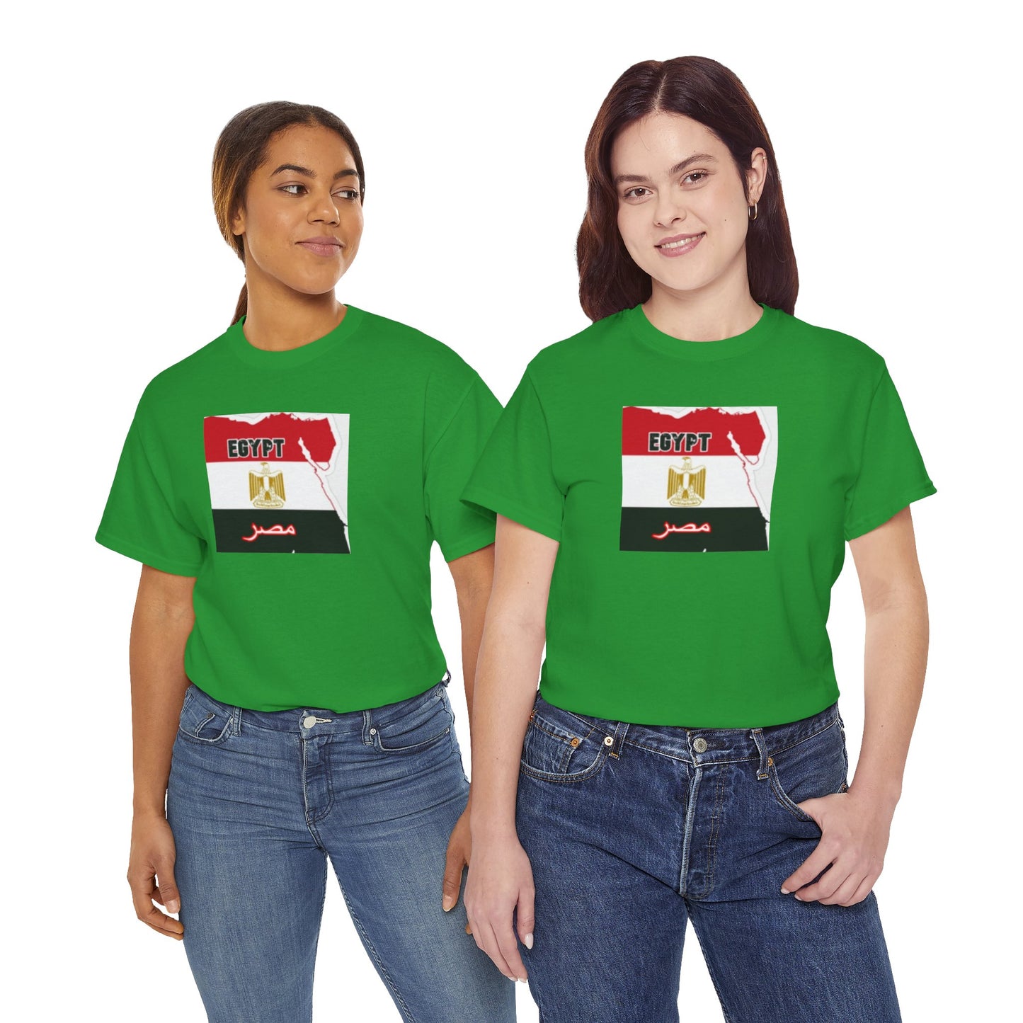 Unisex Heavy Cotton Tee -- Egypt flag and map