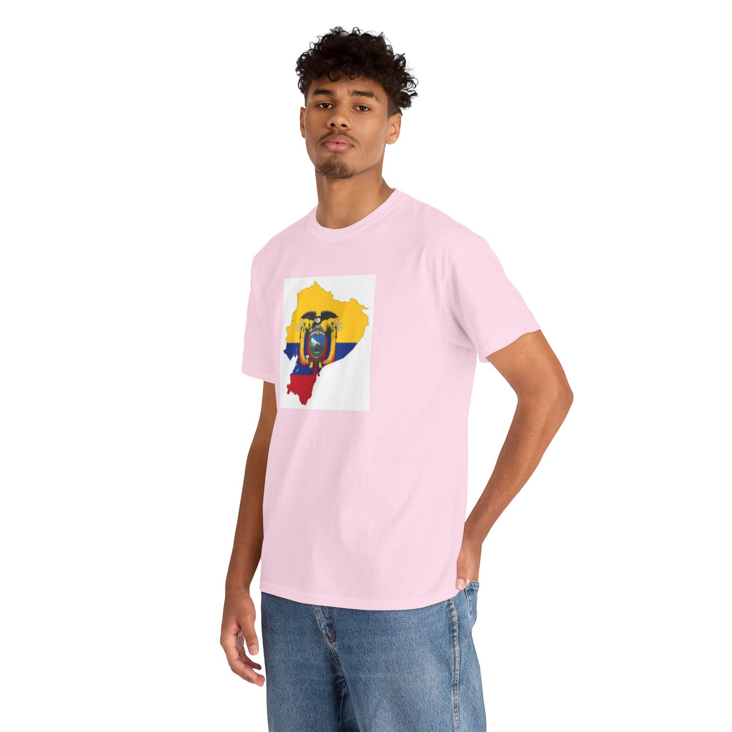 Unisex Heavy Cotton Tee -- Ecuador flag and map