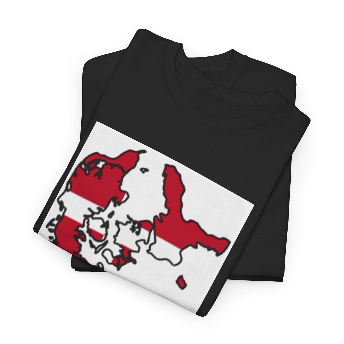 Unisex Heavy Cotton Tee -- Denmark flag and map