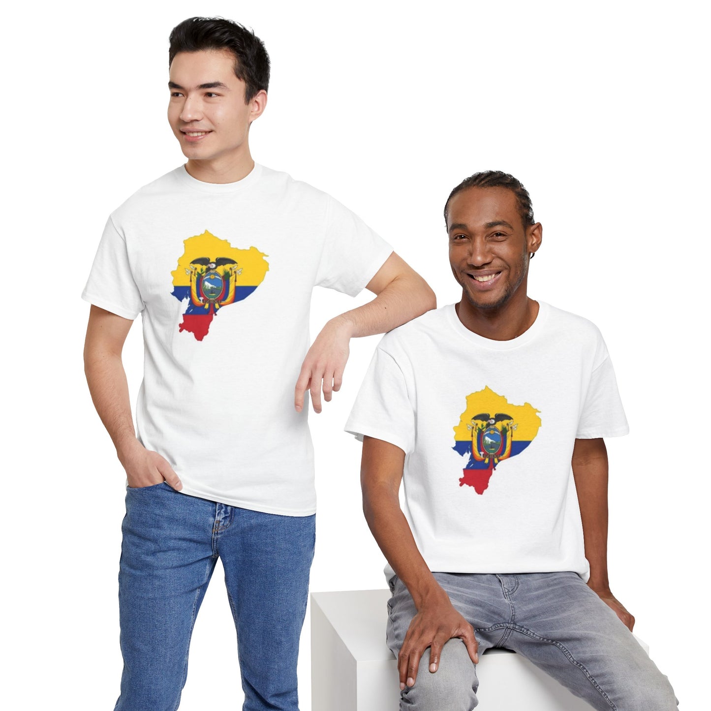 Unisex Heavy Cotton Tee -- Ecuador flag and map