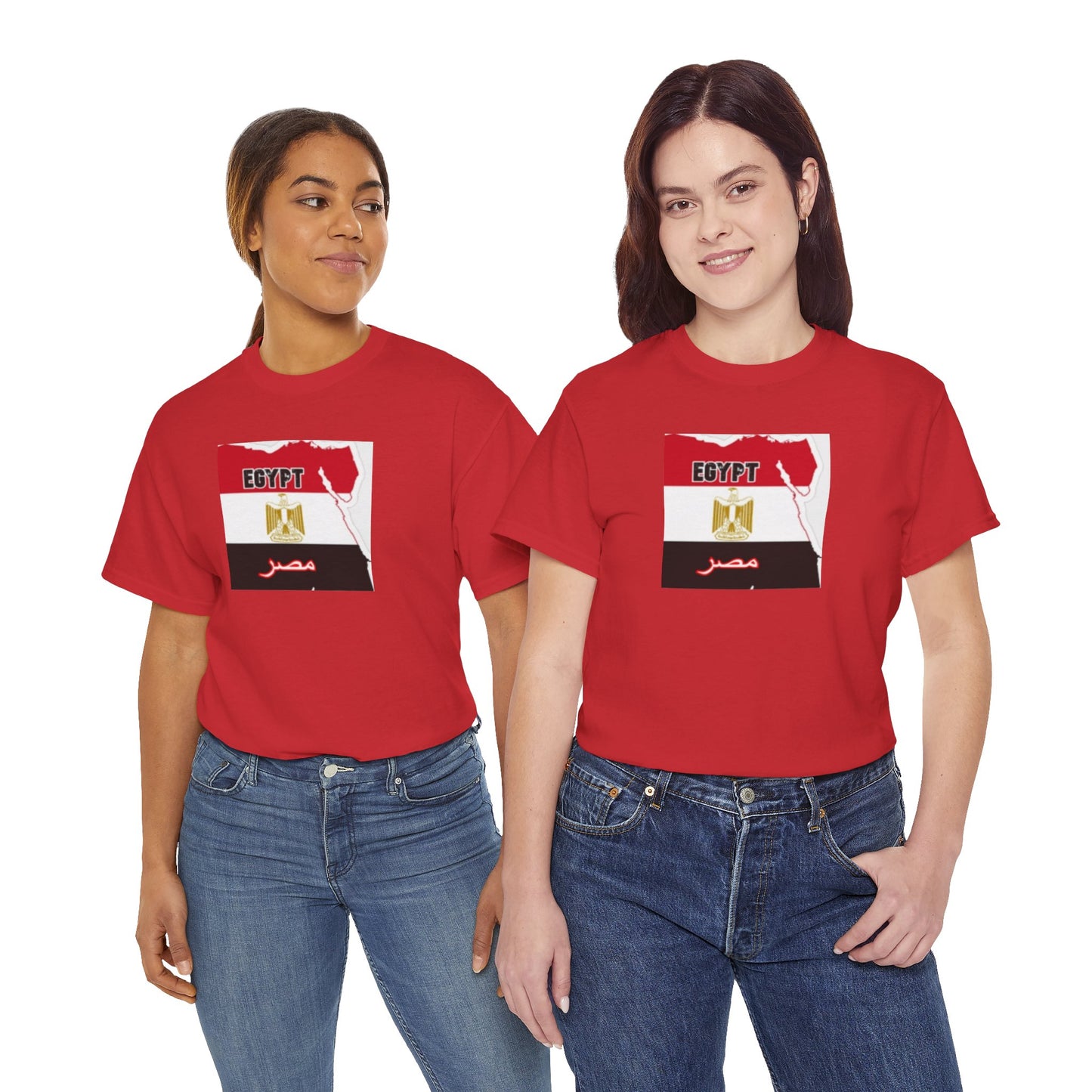 Unisex Heavy Cotton Tee -- Egypt flag and map