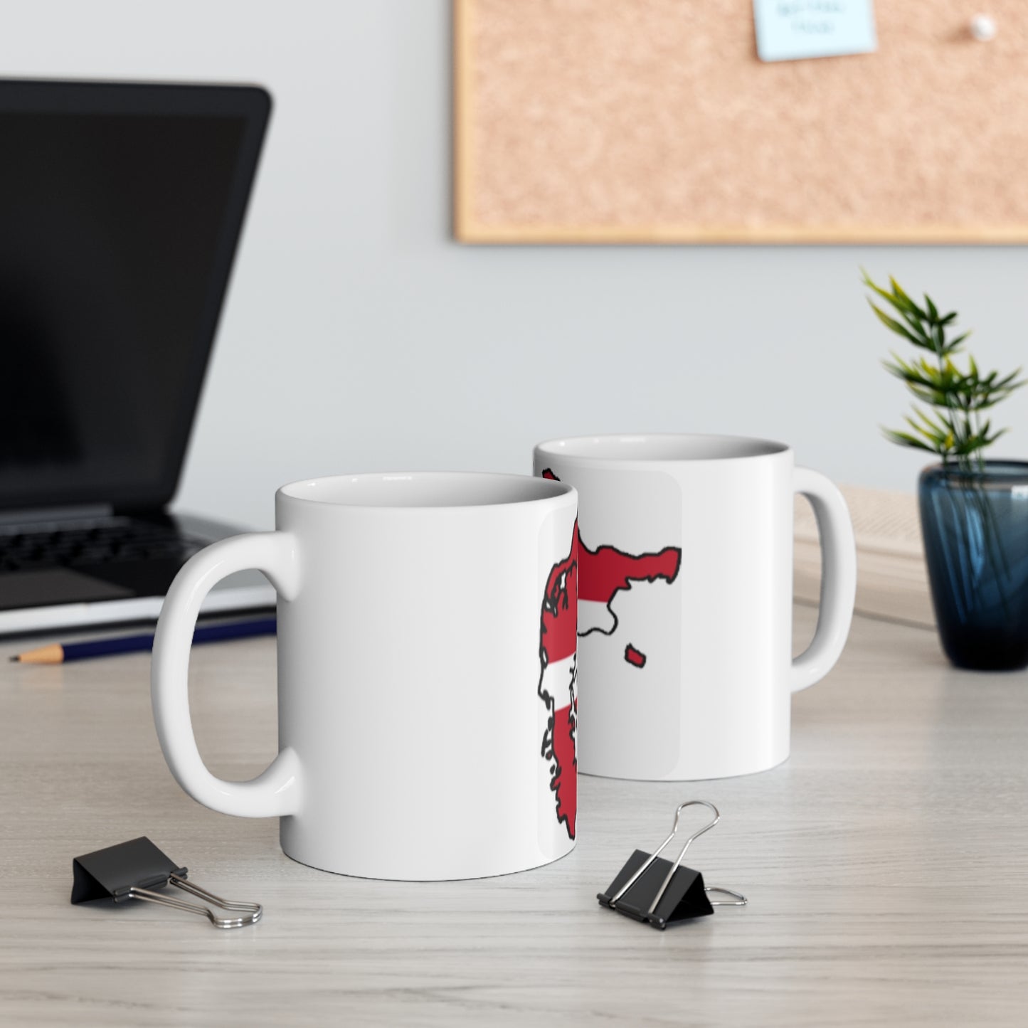 Mug 11oz -- Denmark flag and map
