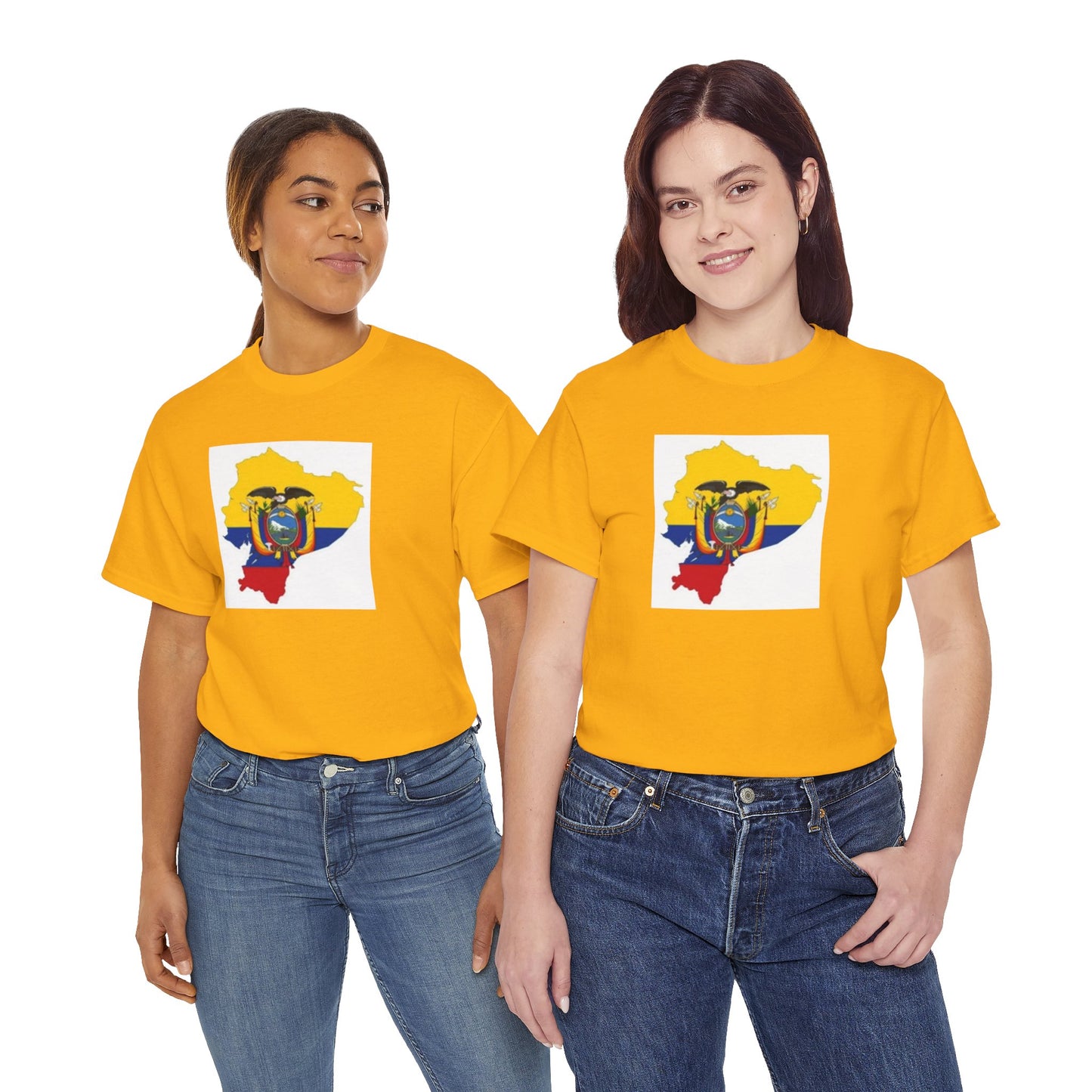 Unisex Heavy Cotton Tee -- Ecuador flag and map