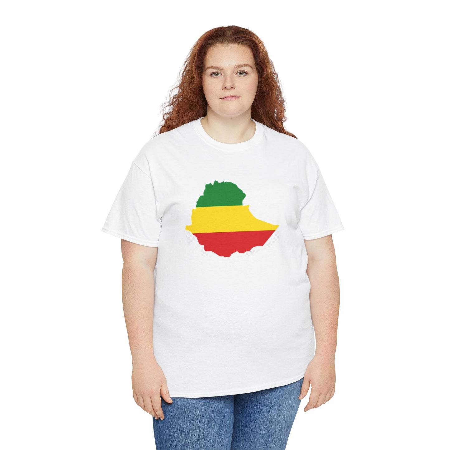 Unisex Heavy Cotton Tee -- Ethiopia flag and map