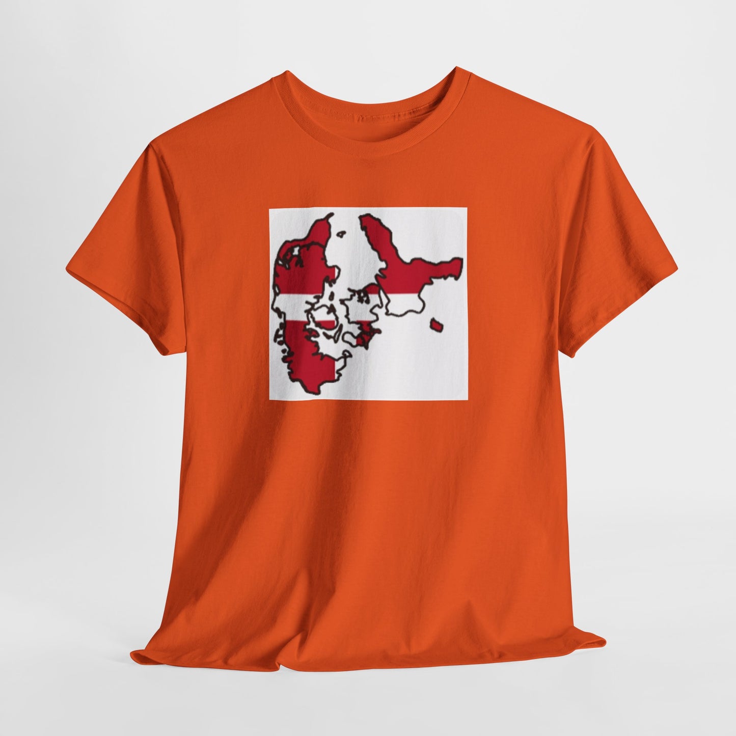 Unisex Heavy Cotton Tee -- Denmark flag and map