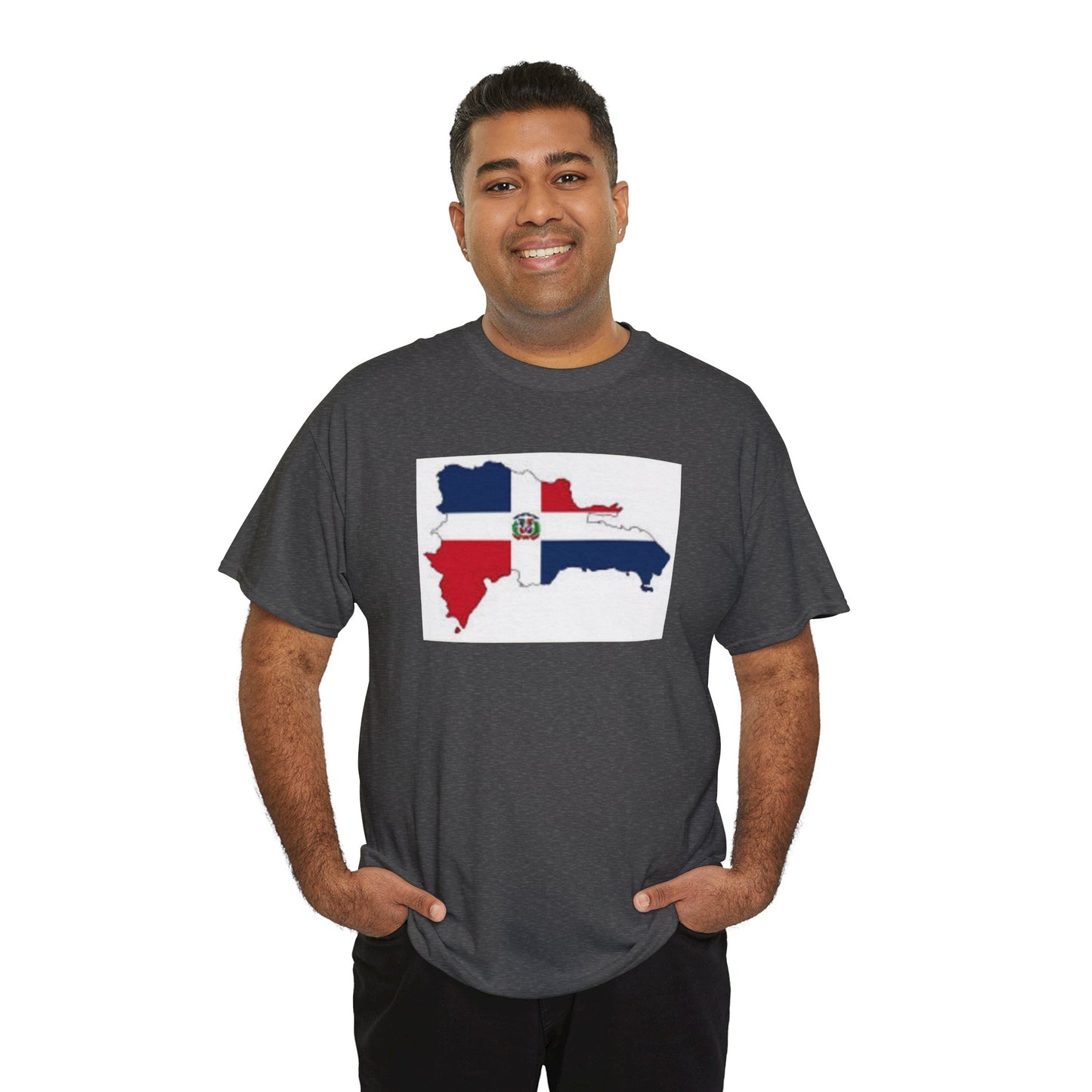 Unisex Heavy Cotton Tee -- Dominican Republic flag and map