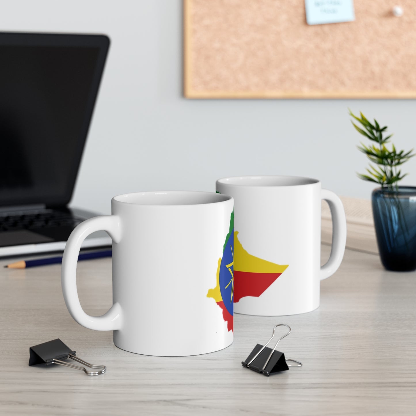 Mug 11oz -- Ethiopan federal Flag and map