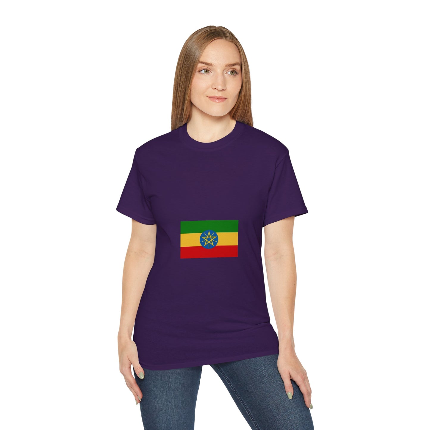 Unisex Ultra Cotton Tee -- Ethiopian Federal Flag Tshirt