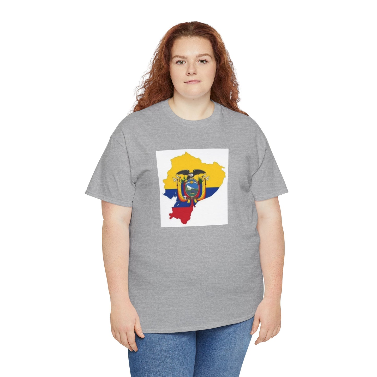 Unisex Heavy Cotton Tee -- Ecuador flag and map