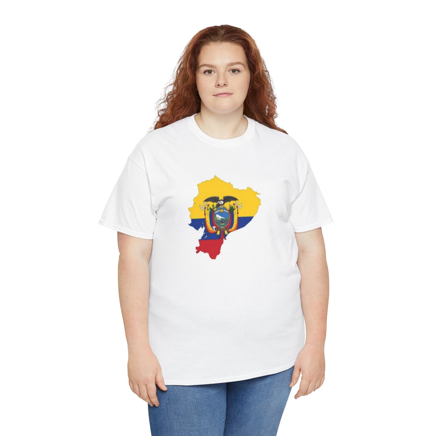 Unisex Heavy Cotton Tee -- Ecuador flag and map
