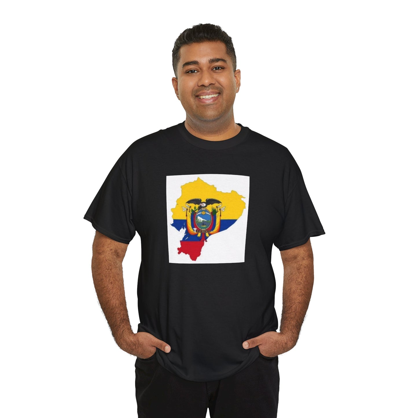 Unisex Heavy Cotton Tee -- Ecuador flag and map