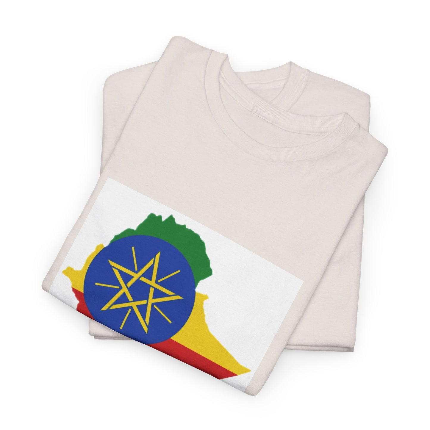 Unisex Heavy Cotton Tee -- Ethiopa federal flag and map