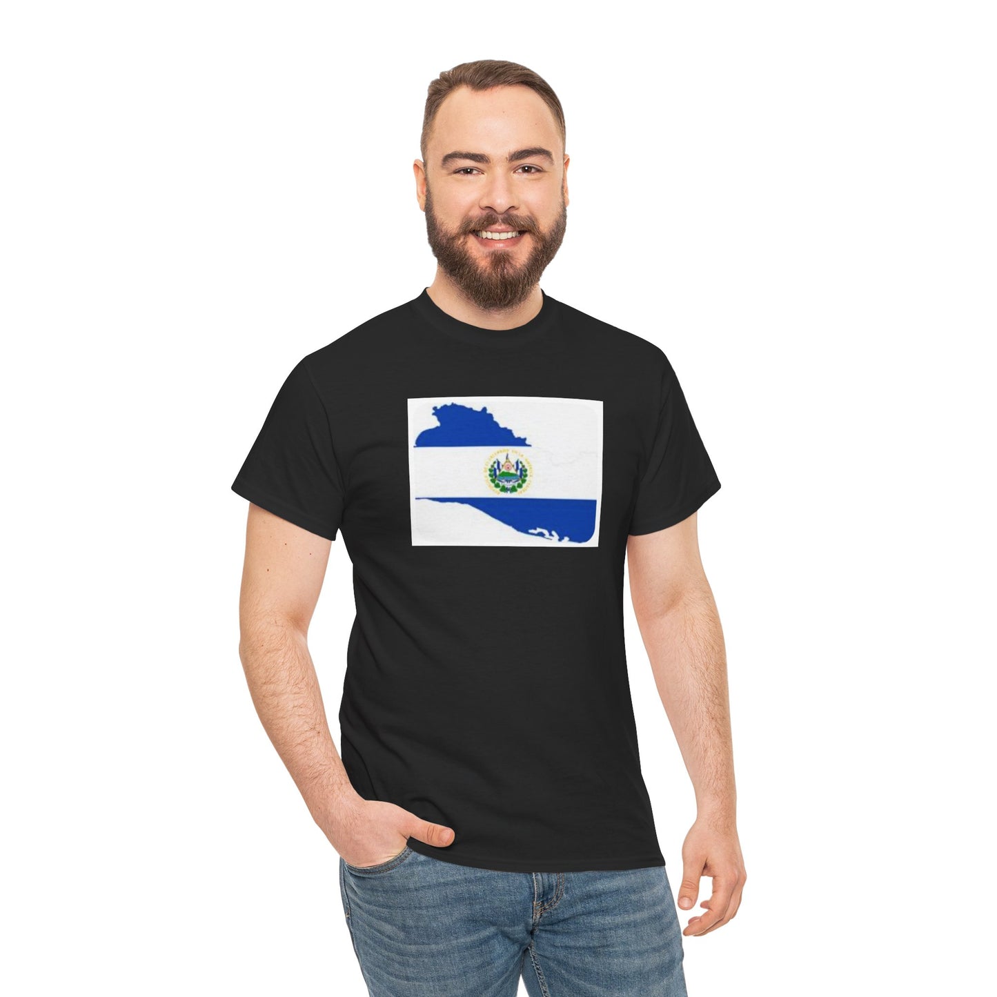Unisex Heavy Cotton Tee -- el Salvador flag and map