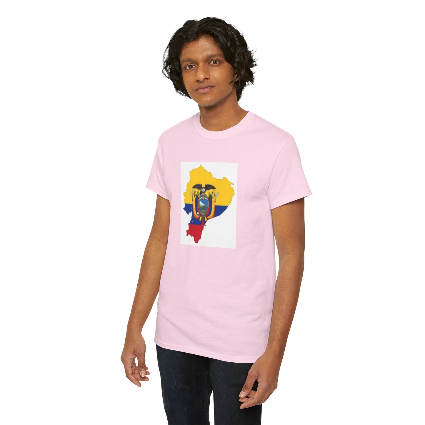 Unisex Heavy Cotton Tee -- Ecuador flag and map