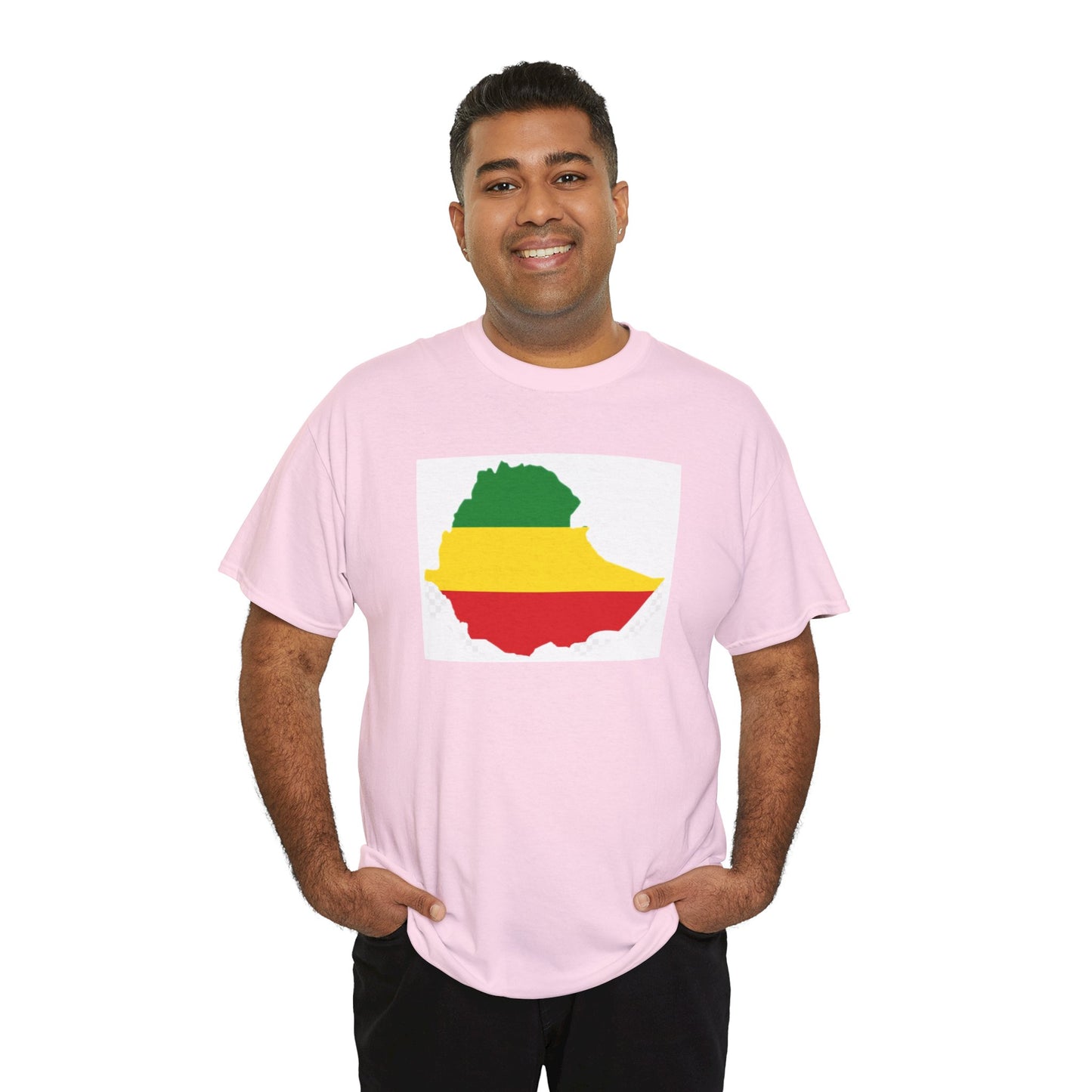 Unisex Heavy Cotton Tee -- Ethiopia flag and map