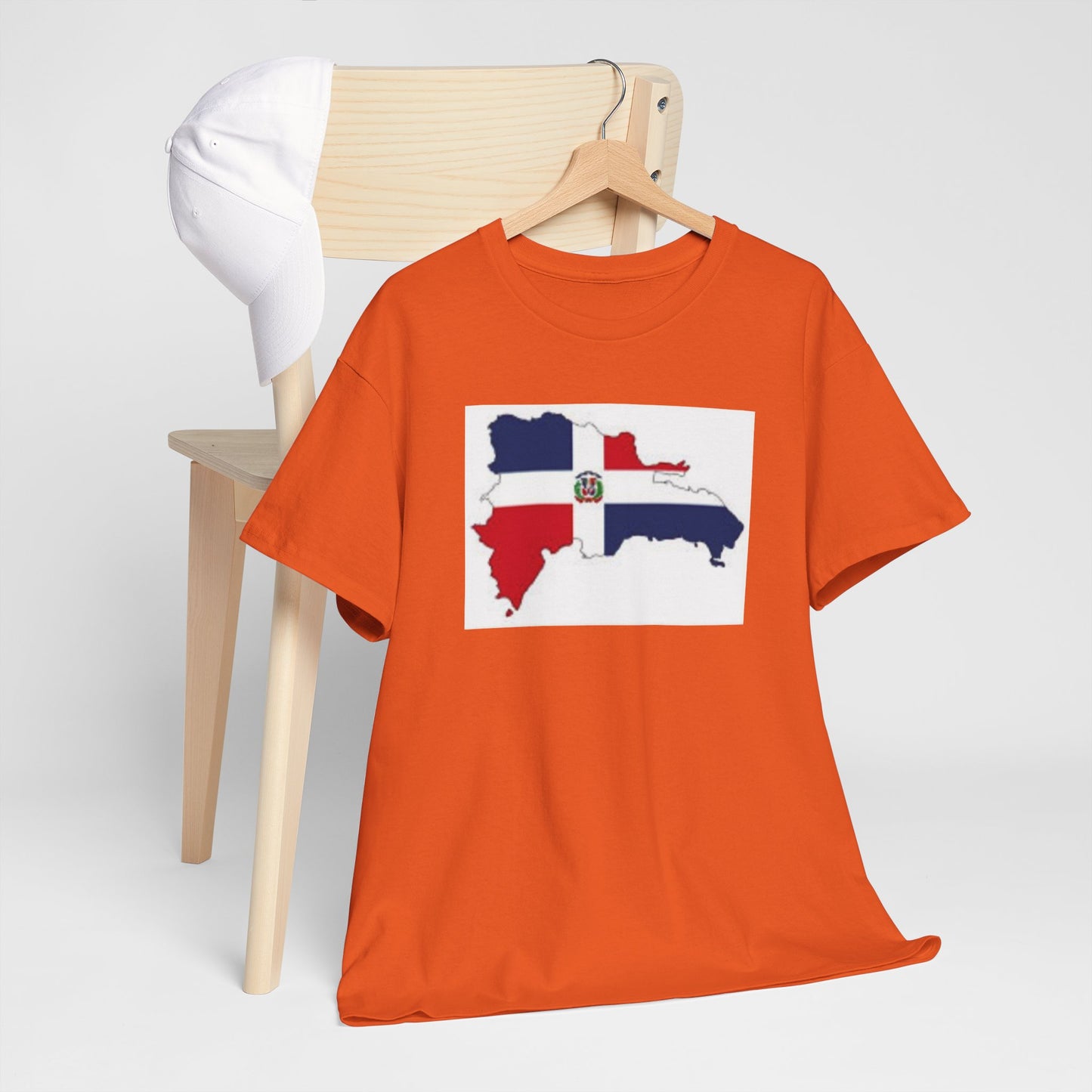 Unisex Heavy Cotton Tee -- Dominican Republic flag and map