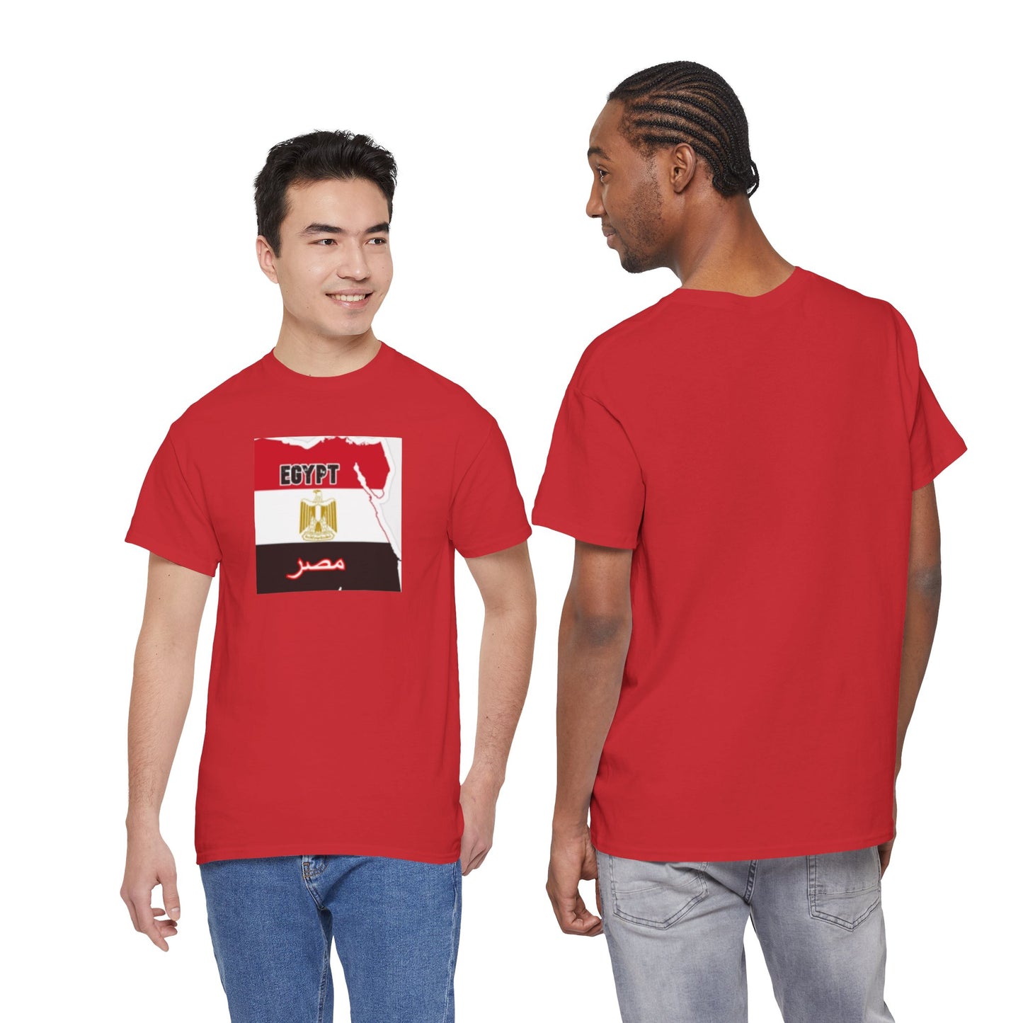 Unisex Heavy Cotton Tee -- Egypt flag and map